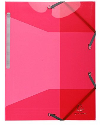 Exacompta : Chemise 3 Rabats Elastiques 24x32cm Polypropylène Transparent - Rose