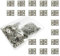 Juland 50 Stücke Mini Reines Kupfer Scharniere Retro Scharniere mit 200 Stück Ersatzschrauben für Holzkiste Schmuck-Box Kabinett DIY Zubehör (10 x 8 mm / 0,4 x 0,3 Zoll) Nickel
