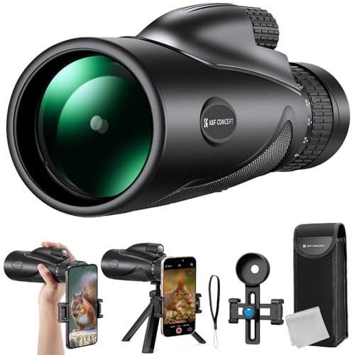 K&F Concept 8-32X50 HD Monokular Teleskop Kontinuierlicher Zoom mit Mobiltelefonclip für Vogelbeobachtung, Jagen, Wandern, Konzert