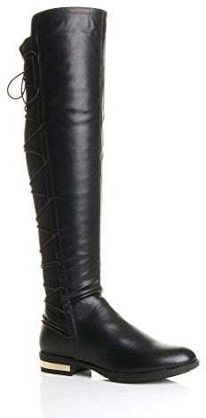 AJVANI high over the knee stretch pull on low heel boots size 6 39