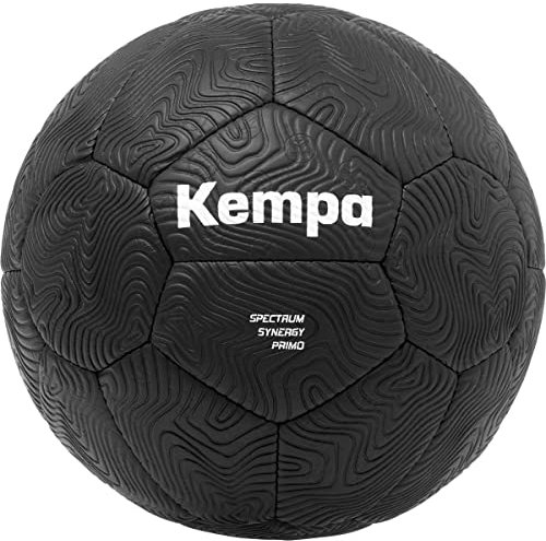 Kempa Spectrum Synergy Primo Black&White Handball Trainings- und Spielball mit einzigartiger 30-Panel-Konstruktion - für Jede Altersklasse geeignet - schwarz - Größe 3
