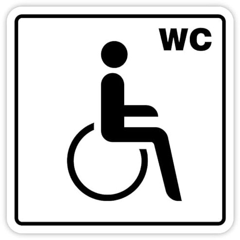 Aufkleber Hinweis Symbol „Behinderten WC“ Schild Folie selbstklebend | 5-30cm Made in Germany, Größen Name: 15x15cm