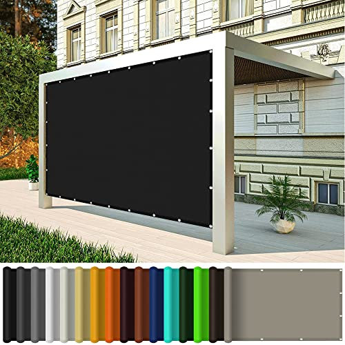 Voile D'ombrage Rectangulaire Imperméable 1.8 x 2 m Toile Tendue Étanche Rectangulaire Parasol Étanche Rectangulaire pour Patio Jardin Terrasse Extérieur, Noir