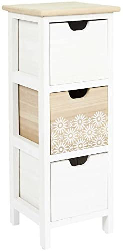 THE HOME DECO FACTORY Kommode aus Holz, zweifarbig, schick, 3 Schubladen