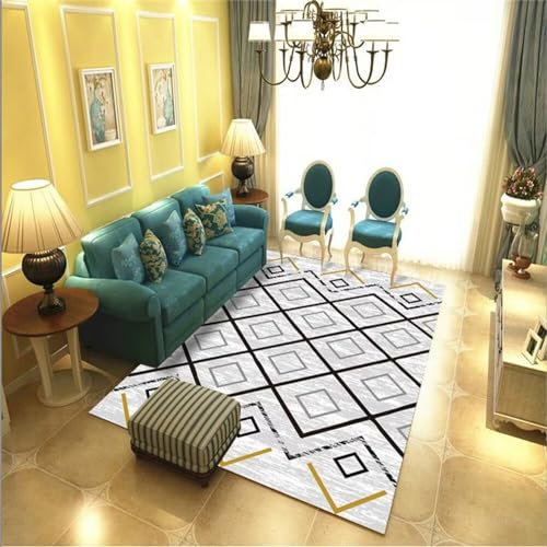 DJHWWD esszimmer vorleger Teppich auslegeware Grauer Teppich für Esszimmer, Schlafzimmer, rechteckiger Teppich, rutschfest und schmutzabweisend kinderspielteppiche Teppich kinderzimmer 120X180cm