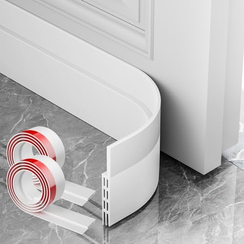AOTUAO Paraspifferi Sottoporta, Paraspifferi Porta Blindata 200 X 5cm, Risparmiare Energia Paraspifferi Porta Ingresso, Paraspifferi Sottoporta Blindata Autoadesiva,Riduce il Rumore,anti Freddo-Bianco