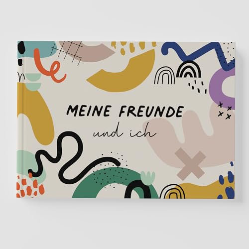 FREUNDEBUCH Colors - Meine Freunde und ich - für Kindergarten und Schule Kita Freundschaft Freundealbum Farbe Bunt Abstrakt 90s Einschulung