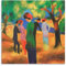 QINGYUAN August Macke Poster Frau in einer grünen Jacke, Kunstdruck auf Leinwand, Poster, Wandkunst, moderne Wohnkunstwerke, 50 x 50 cm