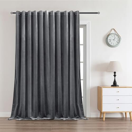 CUCRAF Samtvorhang mit Ösen Garu Elegant Wärmeisolierten Verdunklungsvorhänge Schallschutz Blickdicht Vorhang Weich Thermovorhang Kälteschutz Wohnzimmer Schlafzimmer