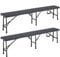 Casaria® Set Van 2 opvouwbare kunststof bierbanken 8 Personen 183cm opvouwbare Bank bierbanken opvouwbaar tuin Camping Bank Bier Tent Set tuin antraciet