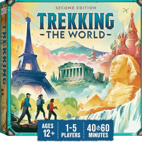 Trekking The World (2nd Edition) – Das preisgekrönte Familien-Brettspiel, ideal für Kinder ab 10 Jahren, leicht zu erlernen, entworfen für Weltenbummler von Underdog Games