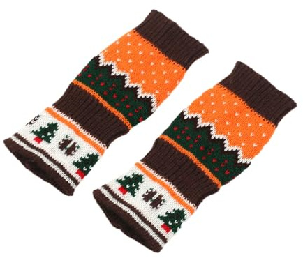 Long Keeper damen Winter handschuhe Gestrickte Fingerlose Armstulpen bunt Weihnachtsbaum Handschuhe lang Handwärmer