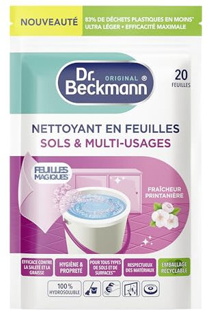 Dr. Beckmann Feuilles Magiques® - Nettoyant en Feuilles Sols & Multi-usages - Fraîcheur Printanière x20
