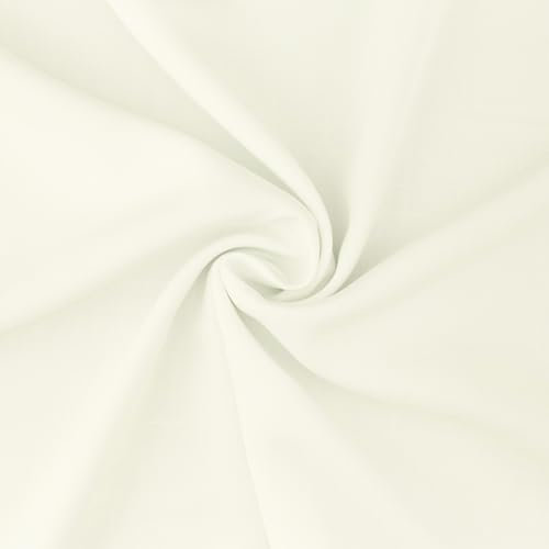 Viskose Stoff zum Nähen, leichter Blusenstoff, uni naturweiß (Länge am Stück: ab 50cm / Breite: 135cm)