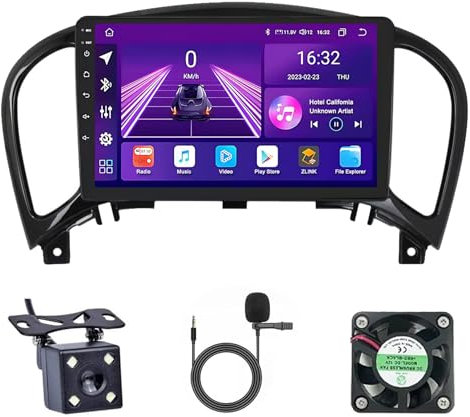 Android 15 Autoradio 9 Pollici Touchscreen Car Radio per Nissan Juke 2010-2014 con Carplay Android Auto GPS Bluetooth WIFI FM Comandi al Volante+AHD Retrocamera(U1(1G+32G))