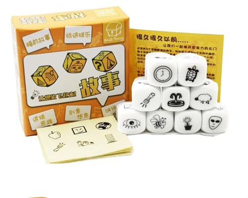 Gramigg Story Dices Set Farbenfrohe Glückliche Geschichtenerzählwürfel Reisen Erzählen Würfel Lustiges Tabletop Spiel Für Einfallsreiches Spiel Imagination