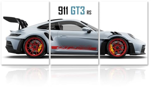 3 Stück Auto Poster, Sportwagen Wandposter für Wall Decor, Supercar Leinwand Bilder für Jungs Zimmer Deko, Auto Zimmerdeko Geschenk Autoliebhaber für Büro Schlafzimmer Wohnzimmer Deko, 40 x 30 cm