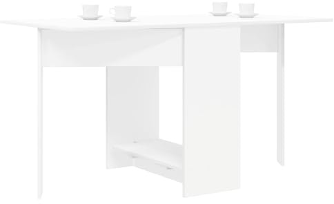 vidaXL Esstisch 138 x 70 x 73,5 cm Holzwerkstoff Weiß Rechtwinklig, Moderner rechteckiger Esstisch, ausziehbar, wasserfest, schickes Möbel für Wohnzimmer, Küche