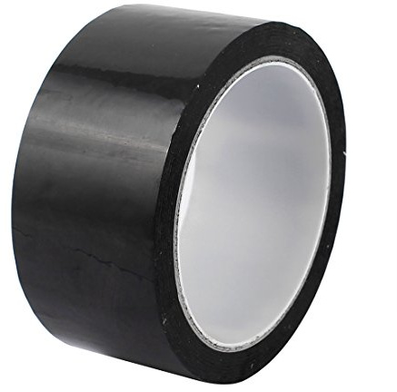 sourcing map 50mm 50M Länge Schwarz Einseitig Stark Selbstklebend Mylar Band Retardant de