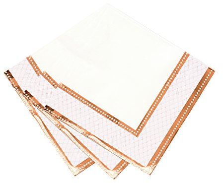 Talking Tables Décoration Fête Rose Gold | Serviettes Rose Gold | Serviette Papier | Déco Mariage | Décoration de Table | Parfait pour Enterrement de Vie de Jeune Fille, Fiançailles, Noël, Anniversaire de Mariage, Mariage et Décoration Anniversaire | Papier, Lot de 16