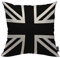 Mugod Kissenbezug mit Union Jack-Motiv, geometrisches Muster, schwarz und weiß, Baumwollleinen, quadratisch, Standard-Kissenbezug, 45,7 x 45,7 cm, für Zuhause, dekoratives Schlafzimmer/Wohnzimmer/Auto