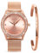 ManChDa Montre De Poignet pour Femme - Montre-Bracelet Analogique Quartz Analogique en Cristal Bling De La Montre-Bracelet à La Mode - Or Rose