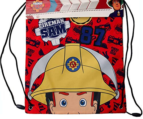 coole-fun-t-shirts Feuerwehrmann Sam Kinder Schuhbeutel Sportbeutel Sport Turnbeutel Sporttasche Rucksack