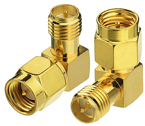 Eightwood SMA Winkel RP SMA Adapter Buchse auf Stecker WiFi Adapter 2 Stücke für WiFi Card WLAN PCI Karten Wirelesse Router Bluetooth ZigBee MEHRWEG