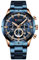 CURREN Herren-Armbanduhr Sport Quarz Chronograph Armbanduhr mit Leuchtzeigern Mode Edelstahl Uhr Datum, roségold blau, Chronograph, Quarz-Uhrwerk