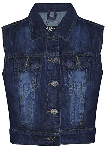 A2Z 4 Kids Girls Denim Jacket Stylish Versatile Sleeveless School Vest Jacket Coats Classic Fashionable Lightweight Versatile Outerwear Seasonal Denim Jeans Jacket Everyday Wear Age 3-13 Years