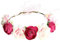 PRETYZOOM Blumenstirnband Rosenhaarkranz Blumengirlande Krone Brautkopfschmuck Hochzeit Haarschmuck für Boho Hawaii Luau Tropischen Sommer Strandparty (Rosig)