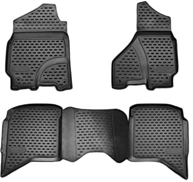 OMAC Gummimatten Fußmatten kompatibel mit Dodge RAM 1500 2500 3500 2009-2012 Crew Cab 4X