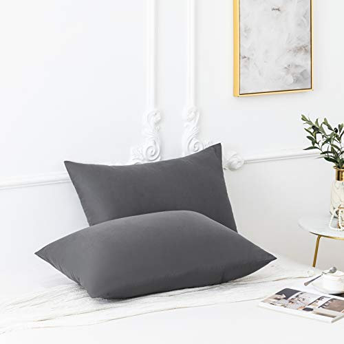 AYSW 18 Couleurs Lot 2 Taie d'oreiller 60x80 cm Gris Housse Oreiller Coussin pour Canapé Lit Fermeture Éclair Anti-Acariens Hypoallergénique Protège Oreiller Zip Microfibre