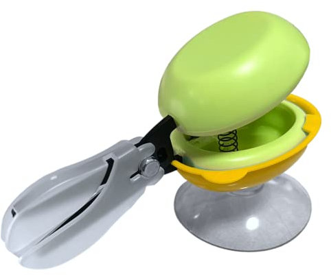HARAC Tischschere mit Sockel, angepasste Schere, federbelastet, Sicherheits-Druckschere für besondere Bedürfnisse, beidhändige Trainingsschere, hergestellt in Japan, Grün