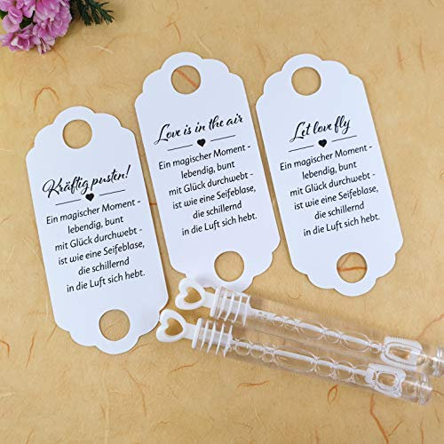 25 Geschenkanhänger Etiketten Tags Halter Seifenblasen Hochzeit