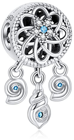 NINGAN Traumfänger Charme-Charms-Anhänger 925 Sterling Silber Charm Bead für Chamilia und europäische Armbänder und Halsketten