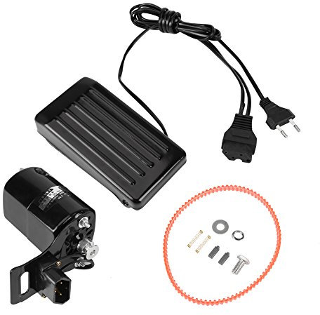 Ejoyous Nähmaschinenmotor 180W 10000 R/MIN, für alte Haushaltsnähmaschinen, mit Fußpedal, Gürtel und Paar Kohlebürsten