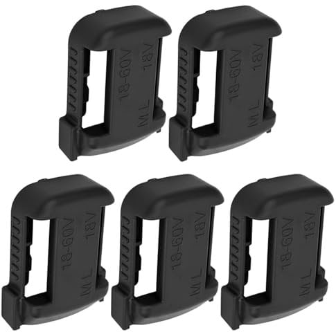 Battery Mount Holder, 5Pcs Lithium Battery Storage Rack Battery Holder Case for M18V 20V 54V 60V Batteries and DCB Series Lithium Batteries(Black)