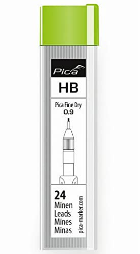 Pica Fine Dry Ersatzminenset Graphitmine HB 7030 (Minen 9 mm, für fast alle Oberflächen, für Präzision ohne Anspitzen, inklusive Radierer) 7030
