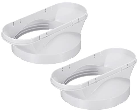 sourcing map Escape Manguera Adaptador, 5.3 Pulgadas Diámetro Ventana Adaptador Tubo Conector Sellado Placa para Portátiles Móviles Aire Acondicionado, Blanco Paquete de 2