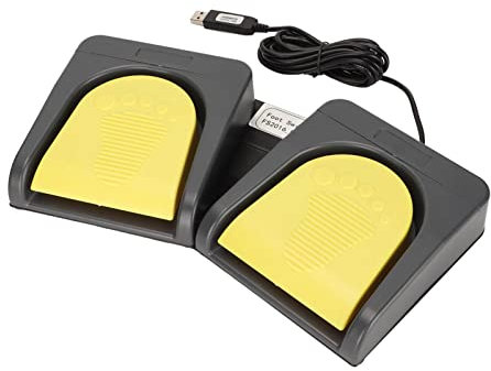 Hoopoocolor USB Dual Foot Switch, Midi Control Pedal Video Game Programmable Computer PC, Multifunctional Gaming Foot Pedal for Gaming Push to Talk Instrument Control