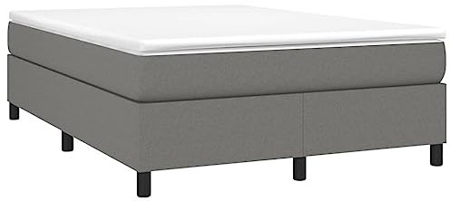 vidaXL Cadre de lit sans Matelas Gris foncé 140x190 cm Tissu