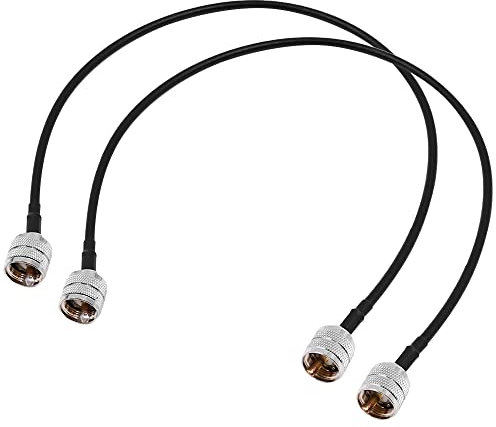 VOANZO 2PCS RG58 UHF PL259 Maschio a Maschio UHF Cavo coassiale ad Angolo retto 20 Pollici (0,5 m) per Cavo di prolunga Antenna Radio CB PL 259 WiFi