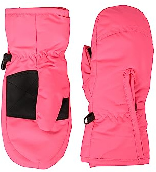 Mountain Warehouse Kids Snow Mittens - Snow Proof Ski Gloves, Adjustable Cuffs, Fleece Lined - For Autumn Winter & Outdoors Dark Pink M