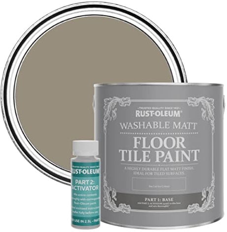 Rust-Oleum Brown Washable Matt Floor Tile Paint - Cocoa 2.5L