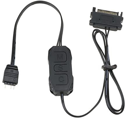 eMagTech Contrôleur ARGB 5V 3 Broches SATA Alimentation Câble de Contrôleur de Bande Lumineuse pour Châssis Ventilateur Tube Plaque de Lampe Refroidissement Dissipateur de Chaleur Radiateur