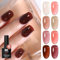 YTD Likomey Nude Gel Polish Set,8 Colors Translucent Neutral Jelly Sheer Rose Pink Brown Maroon Skin Tone Dark Cherry Red Manicure UV Nail Gel Varnish Kit Gift,7.5 ml