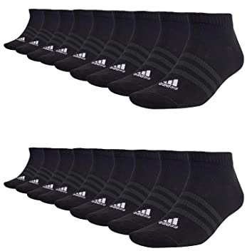 adidas 18 Paar Sportswear Low Cut Sneaker Socken Unisex Kurzsocke, Farbe:Black, Socken & Strümpfe:46-48
