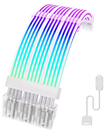 Sirlyr RGB PC Cables,Strimmer 3 * 8 pin Extension Cable,PC Graphic Card Power Supply,5V 3Pin Sync ARGB PSU Cable