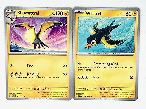 Kilowattrel 082/193 - Paldea Evolved - Pokemon Evolution Set - 2 Card Lot - Scarlet & Violet